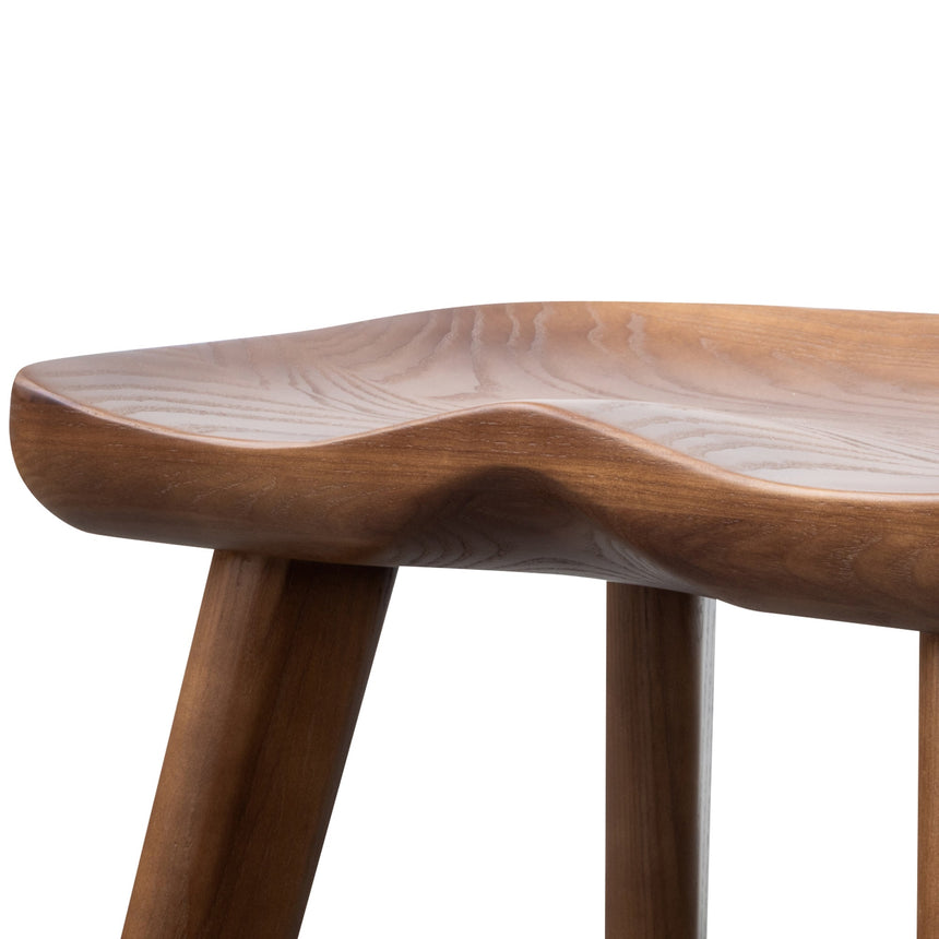 65cm Wooden Bar stool - Walnut (Set of 2) - View 10