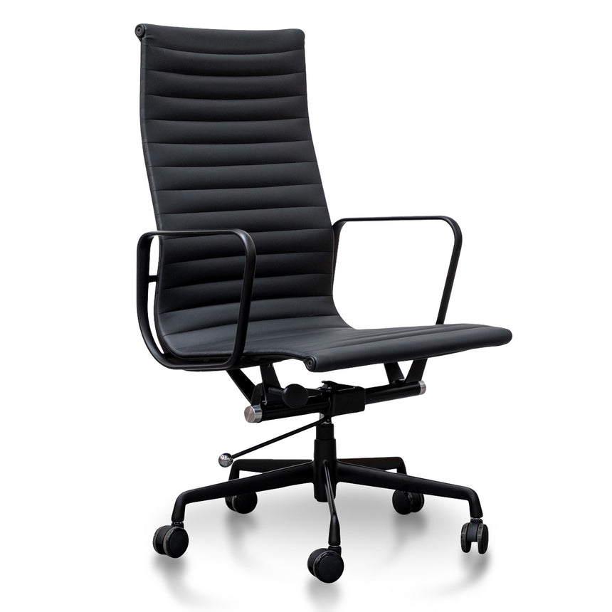 Executive Leather Office Chair | Full Black | Myka Home - View 2