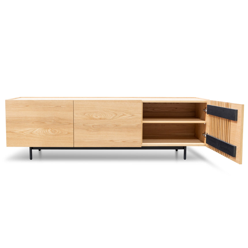 Entertainment TV Unit | Natural with Black Legs | Myka Home - View 4