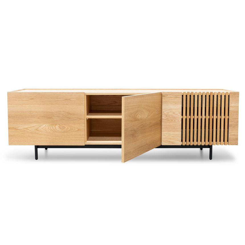 Entertainment TV Unit | Natural with Black Legs | Myka Home - View 6