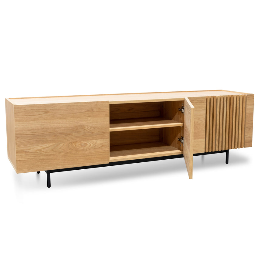 Entertainment TV Unit | Natural with Black Legs | Myka Home - View 7