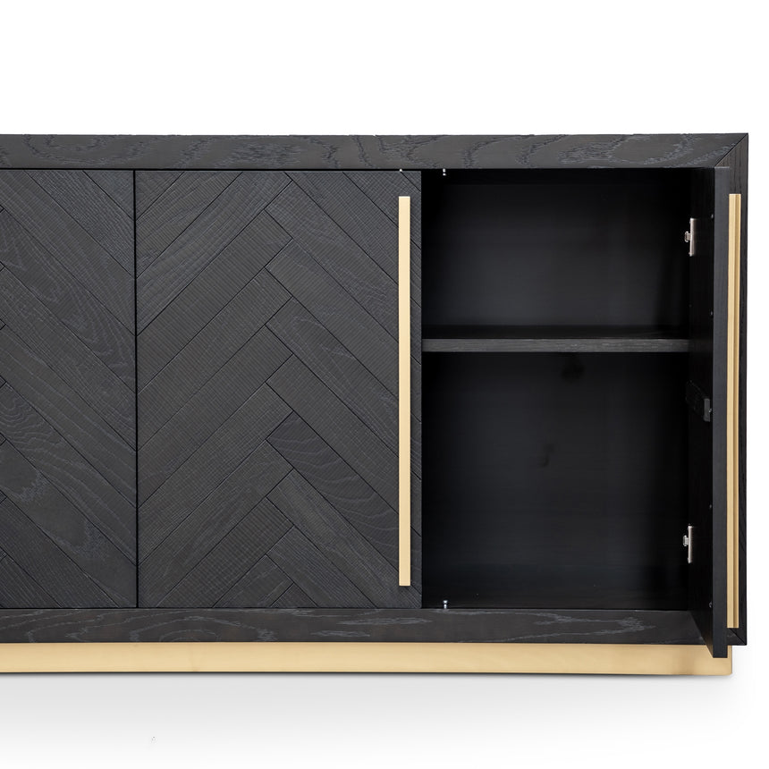 Wide Sideboard - Black and Brass - View 8