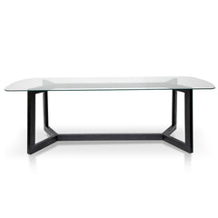 CDT2797-NI 2.4m Dining Table - Glass Top with Black Base