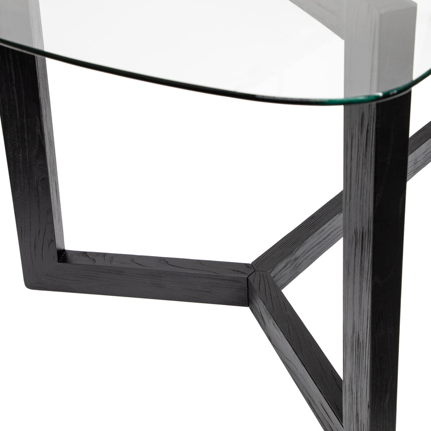 2.4m Dining Table - Glass Top with Black Base - View 4
