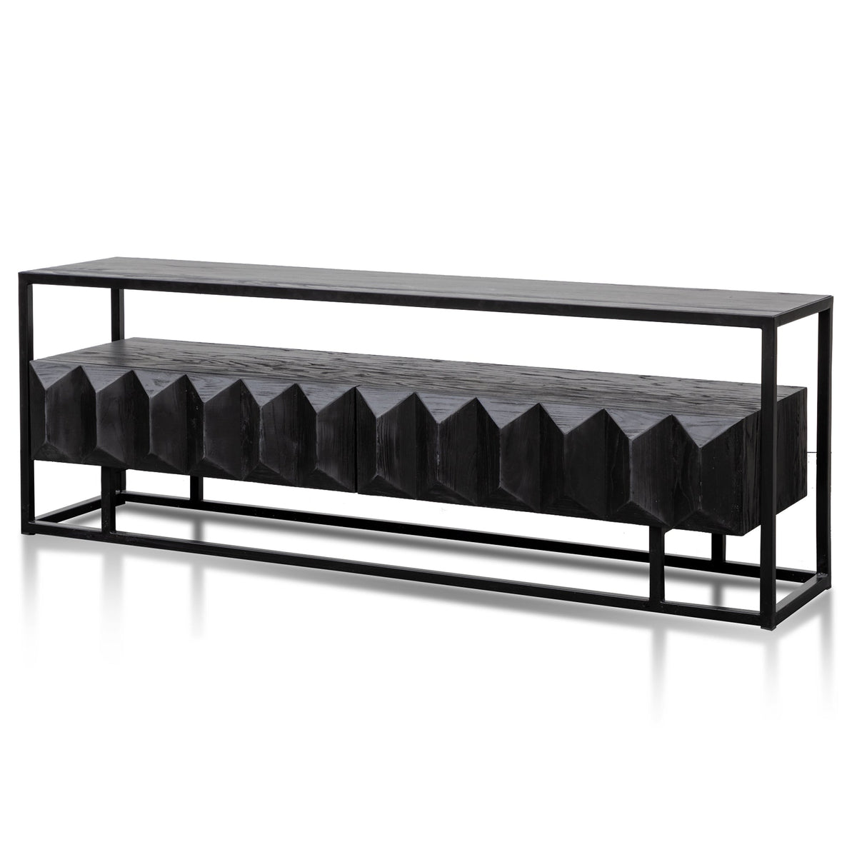 1.8m Entertainment TV Unit | Full Black | Myka Home