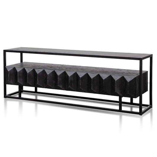 1.8m Entertainment TV Unit | Full Black | Myka Home