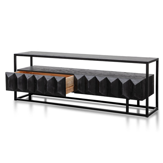 1.8m Entertainment TV Unit | Full Black | Myka Home