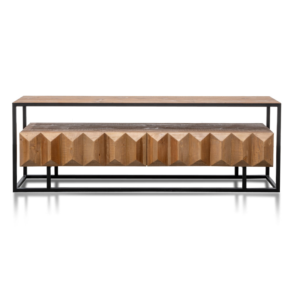 1.8m Entertainment TV Unit | Natural with Black Frame | Myka Home - View 2