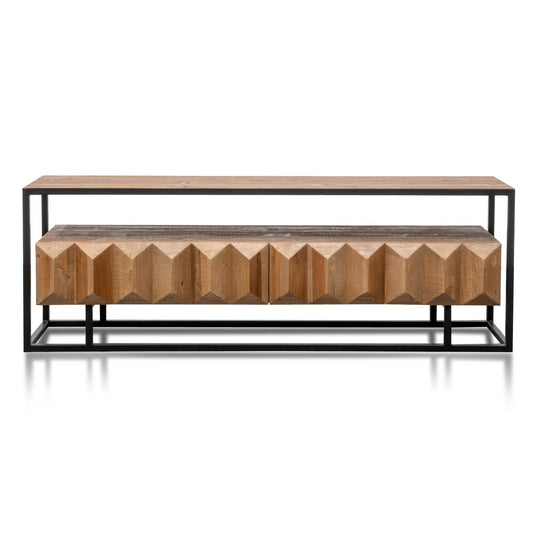 1.8m Entertainment TV Unit | Natural with Black Frame | Myka Home