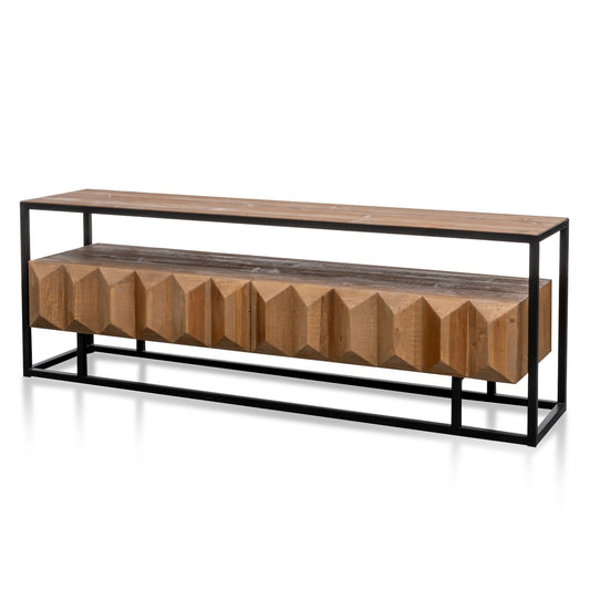 1.8m Entertainment TV Unit | Natural with Black Frame | Myka Home