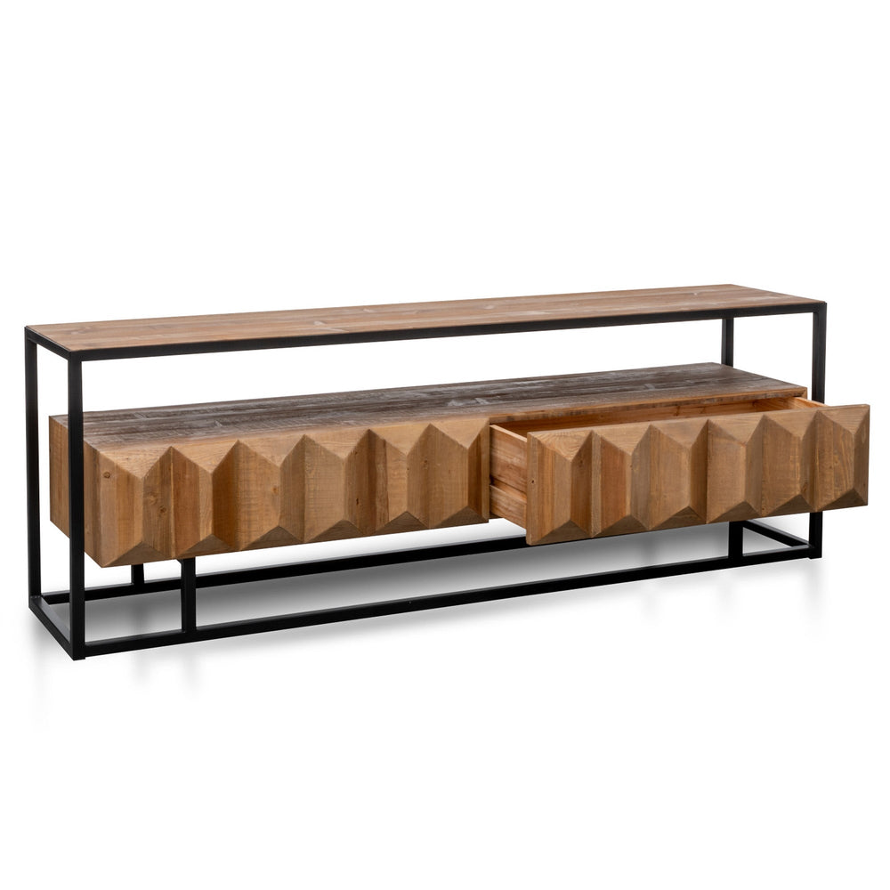 1.8m Entertainment TV Unit | Natural with Black Frame | Myka Home - View 4