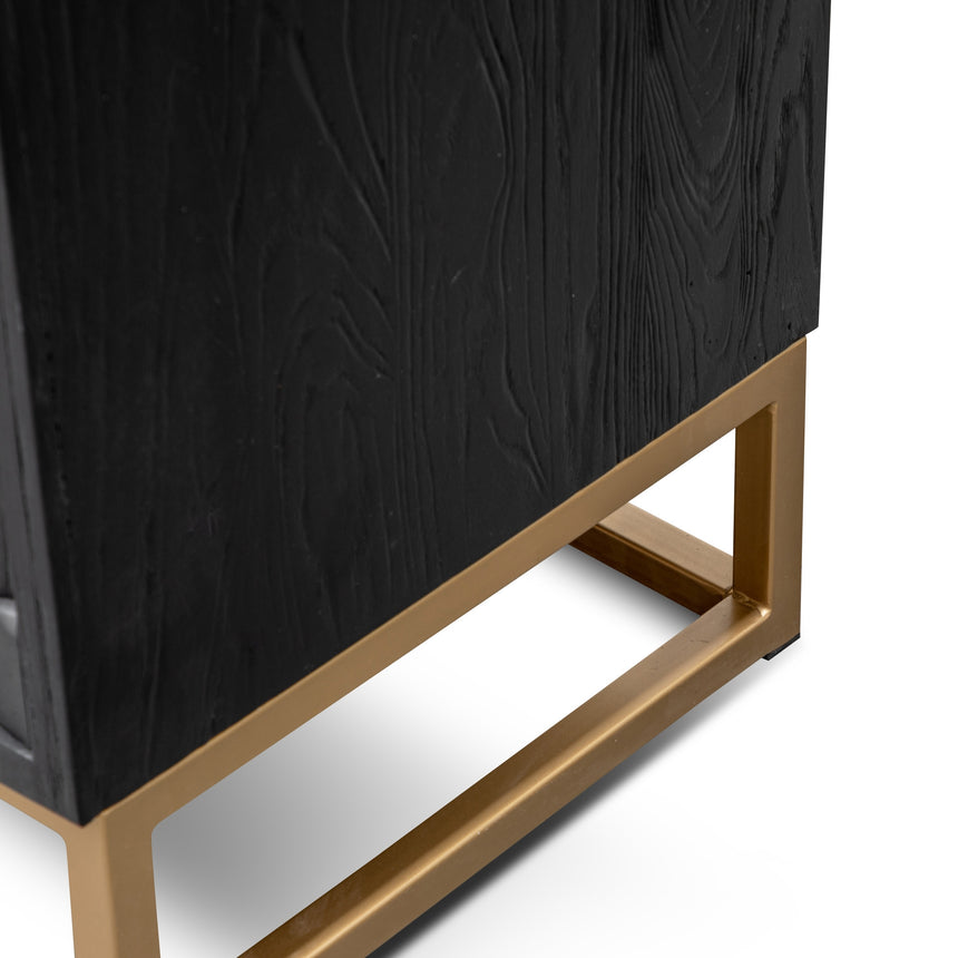 1.78m Sideboard - Black Wood with Gold Handle - View 8