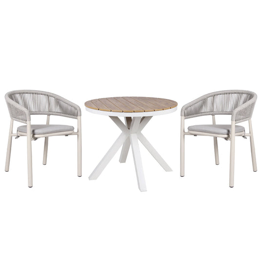 CDC10302-IDx2 Sand White Outdoor Dining Chair - Light Grey (Set of 2)