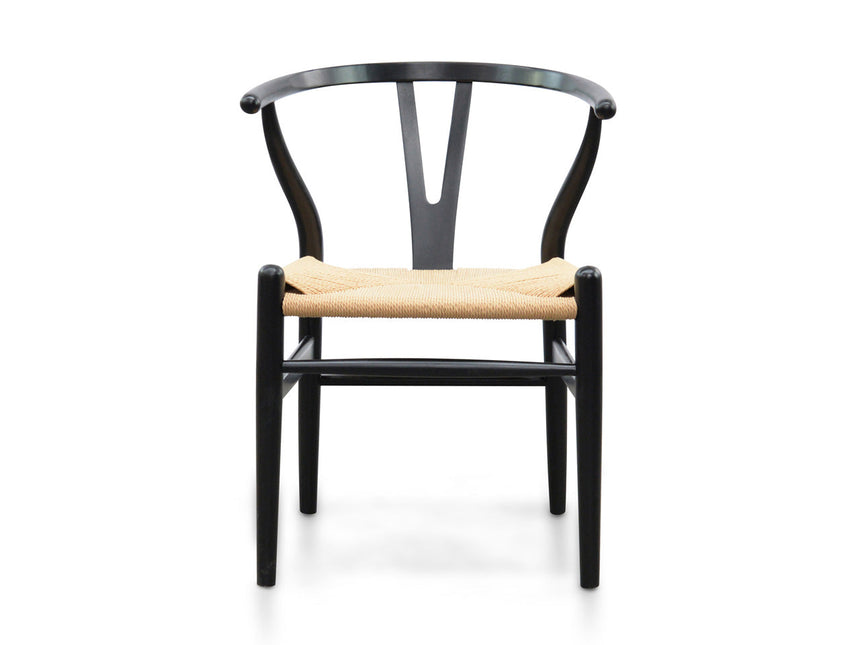 Dining Chair | Black - Natural Seat (Set of 2) | Myka Home - View 3