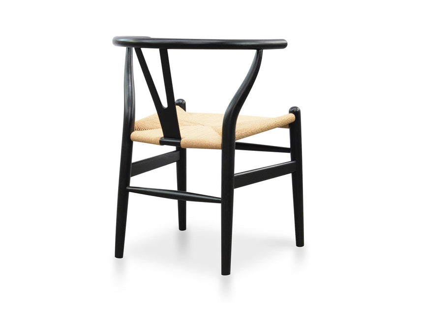 Dining Chair | Black - Natural Seat (Set of 2) | Myka Home - View 5