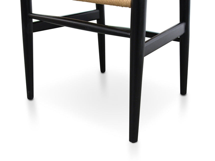 Dining Chair | Black - Natural Seat (Set of 2) | Myka Home - View 6