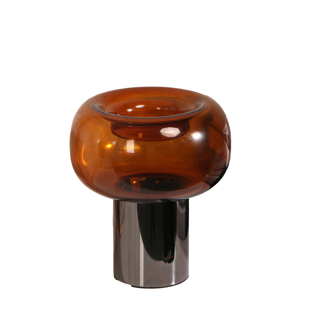 Amber Large Glass Vase | Brown | Myka Home - View 2