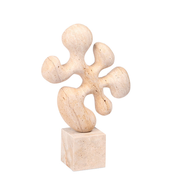 Geometric  Marble Sculpture | Beige | Myka Home - View 2