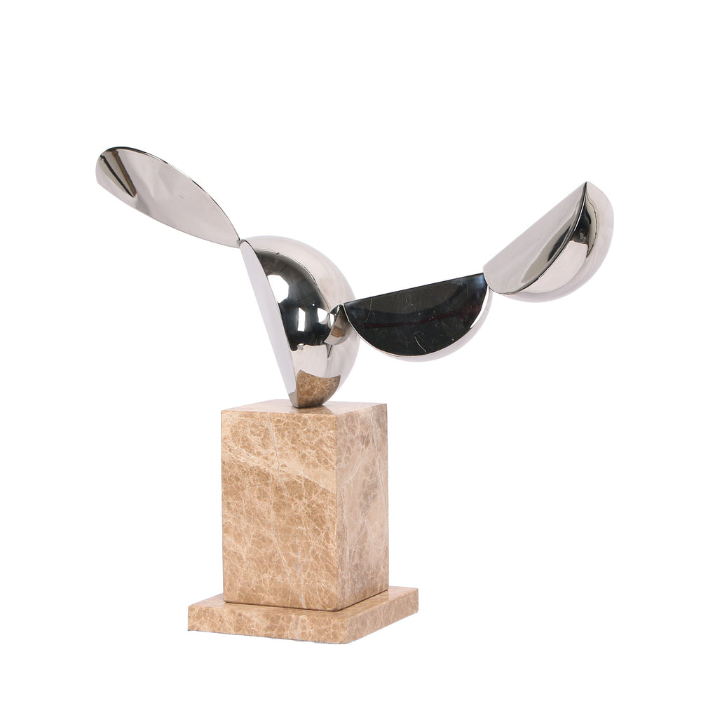 Silver Winged Sculpture | Beige | Myka Home - View 5