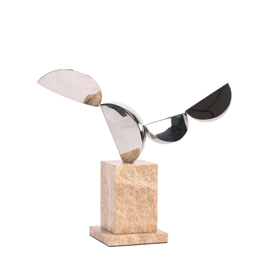 Silver Winged Sculpture | Beige | Myka Home