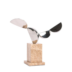 Silver Winged Sculpture | Beige | Myka Home