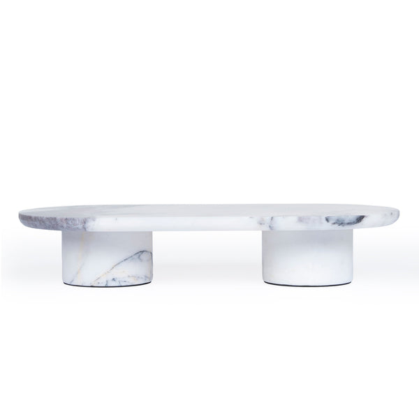 Natural Marble Tray | White | Myka Home - View 2