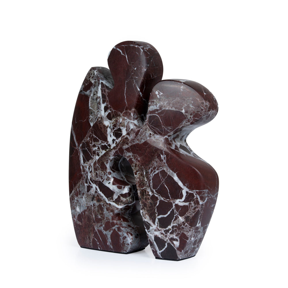 Carved Marble Accent Sculpture | Dark Red Ochre | Myka Home