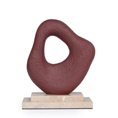Organic Shape Marble Sculpture | Maroon | Myka Home