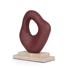 Organic Shape Marble Sculpture | Maroon | Myka Home