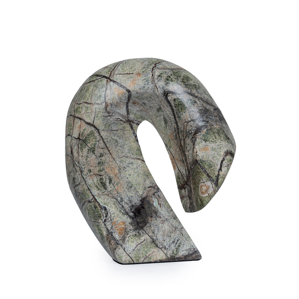 Sea Waves Marble Sculpture | Green | Myka Home - View 2