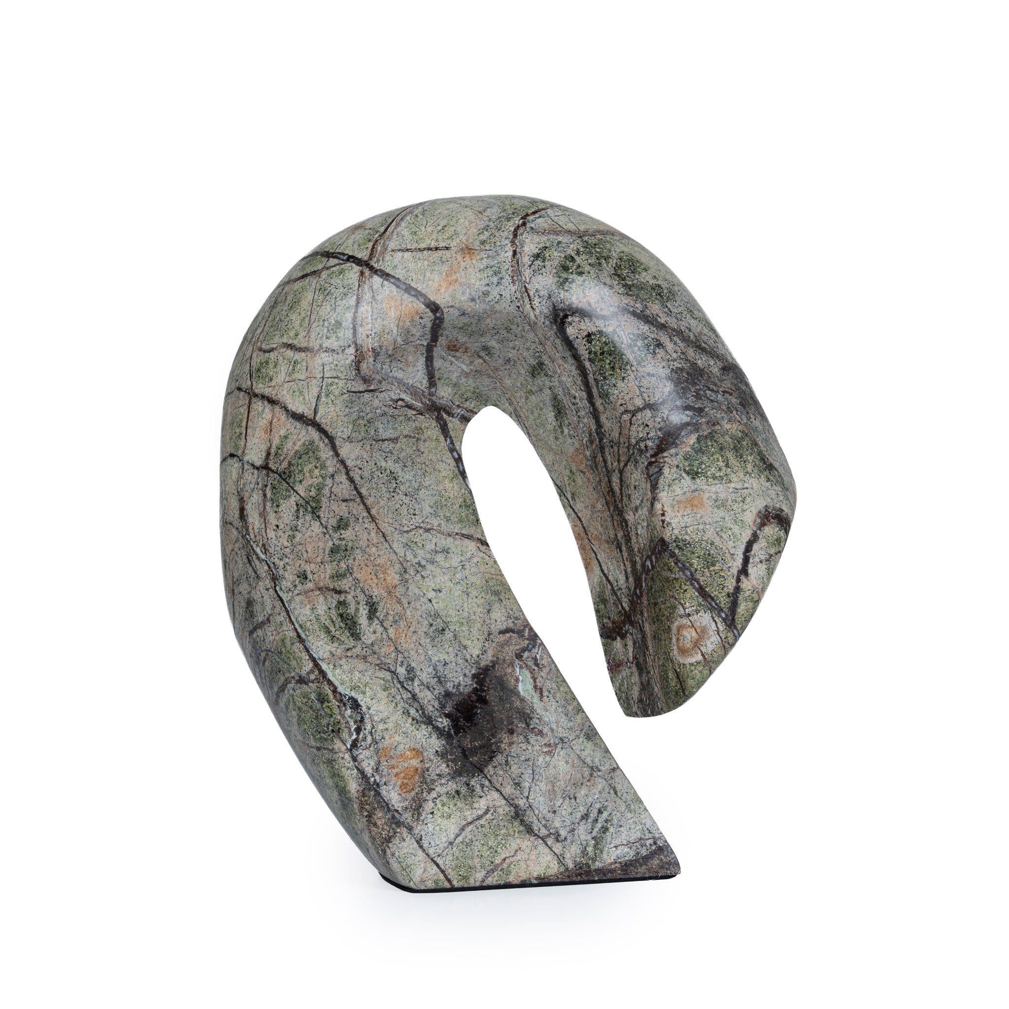 Sea Waves Marble Sculpture | Green | Myka Home - View 2