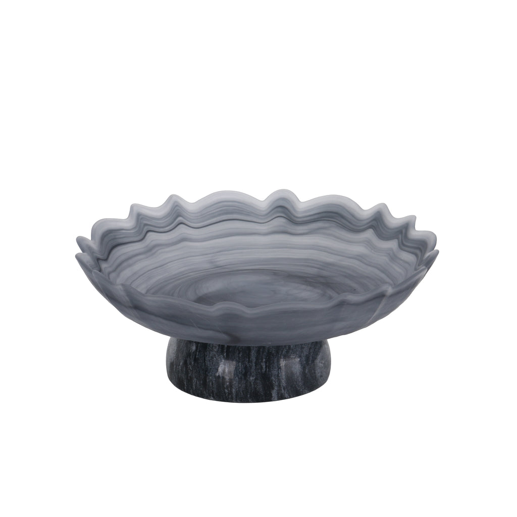 Lotus Glass Tray | Grey | Myka Home - View 3
