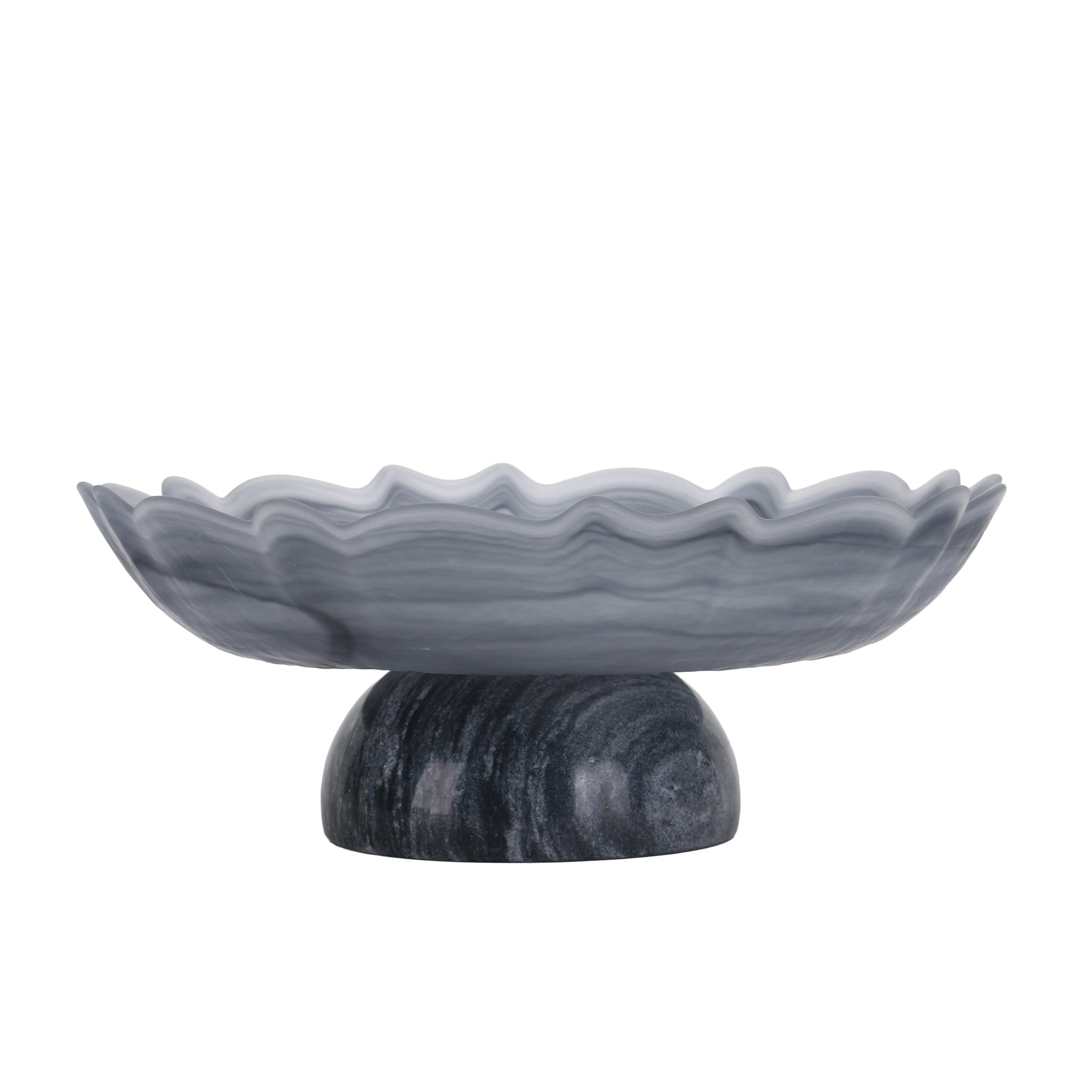 Lotus Glass Tray | Grey | Myka Home - View 5