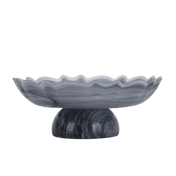 Lotus Glass Tray | Grey | Myka Home - View 5