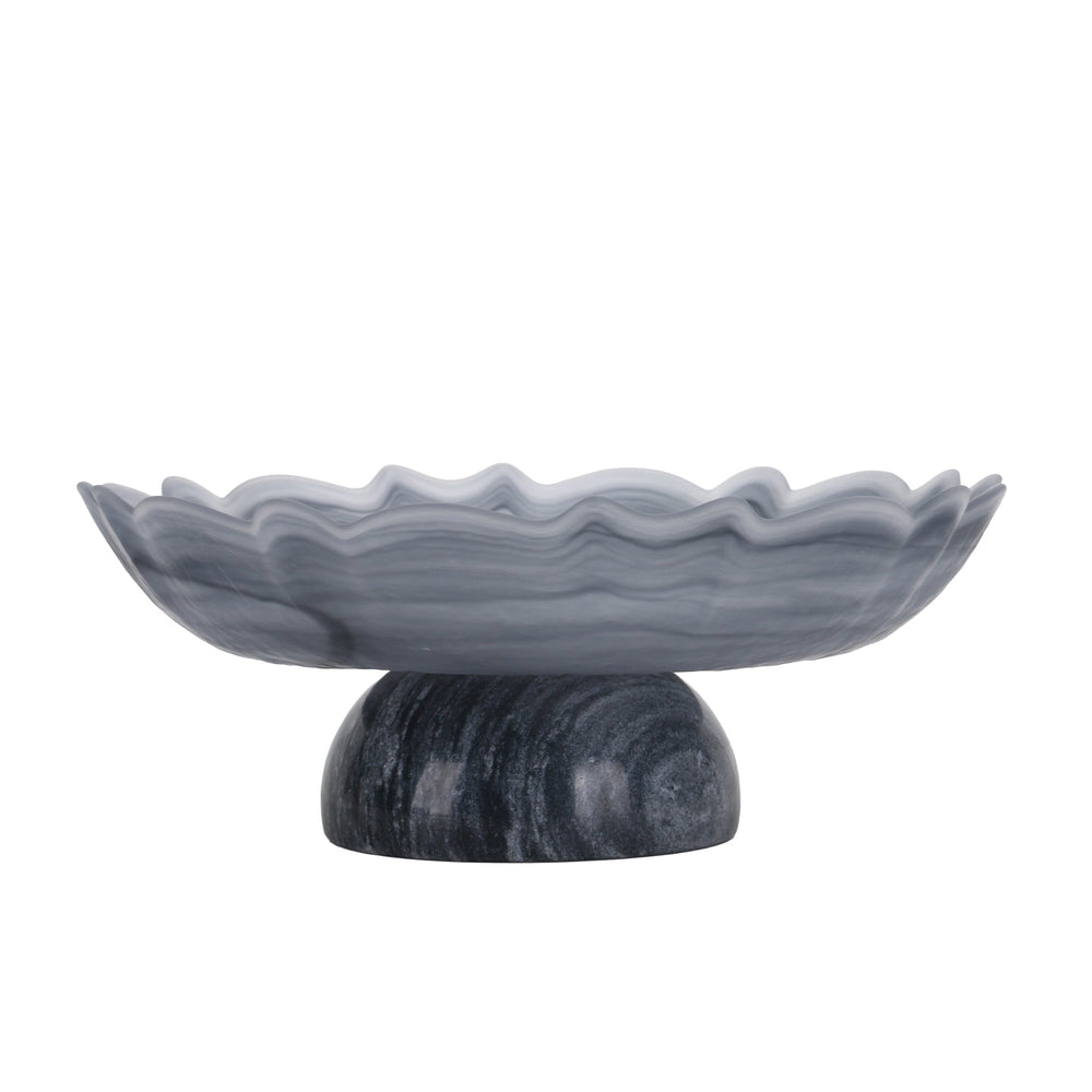 Lotus Glass Tray | Grey | Myka Home - View 5