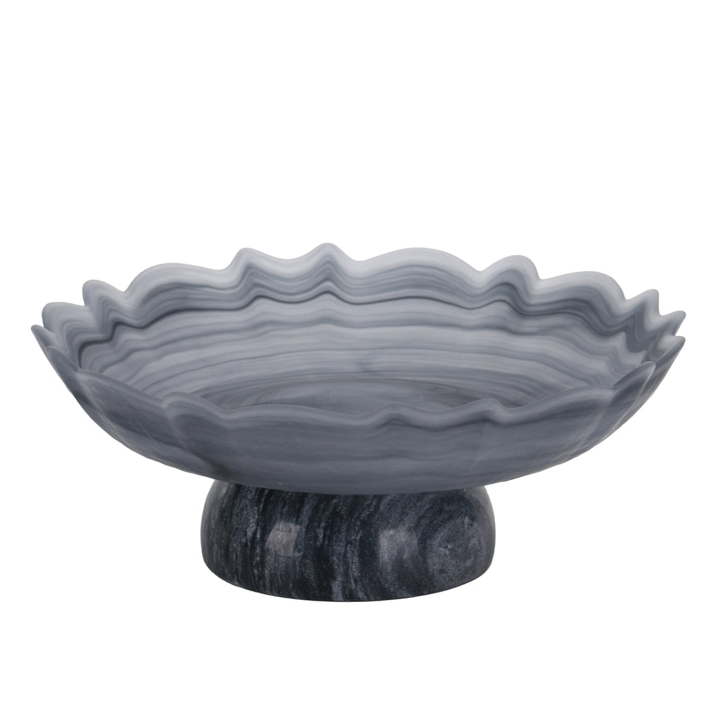 Lotus Glass Tray | Grey | Myka Home - View 4