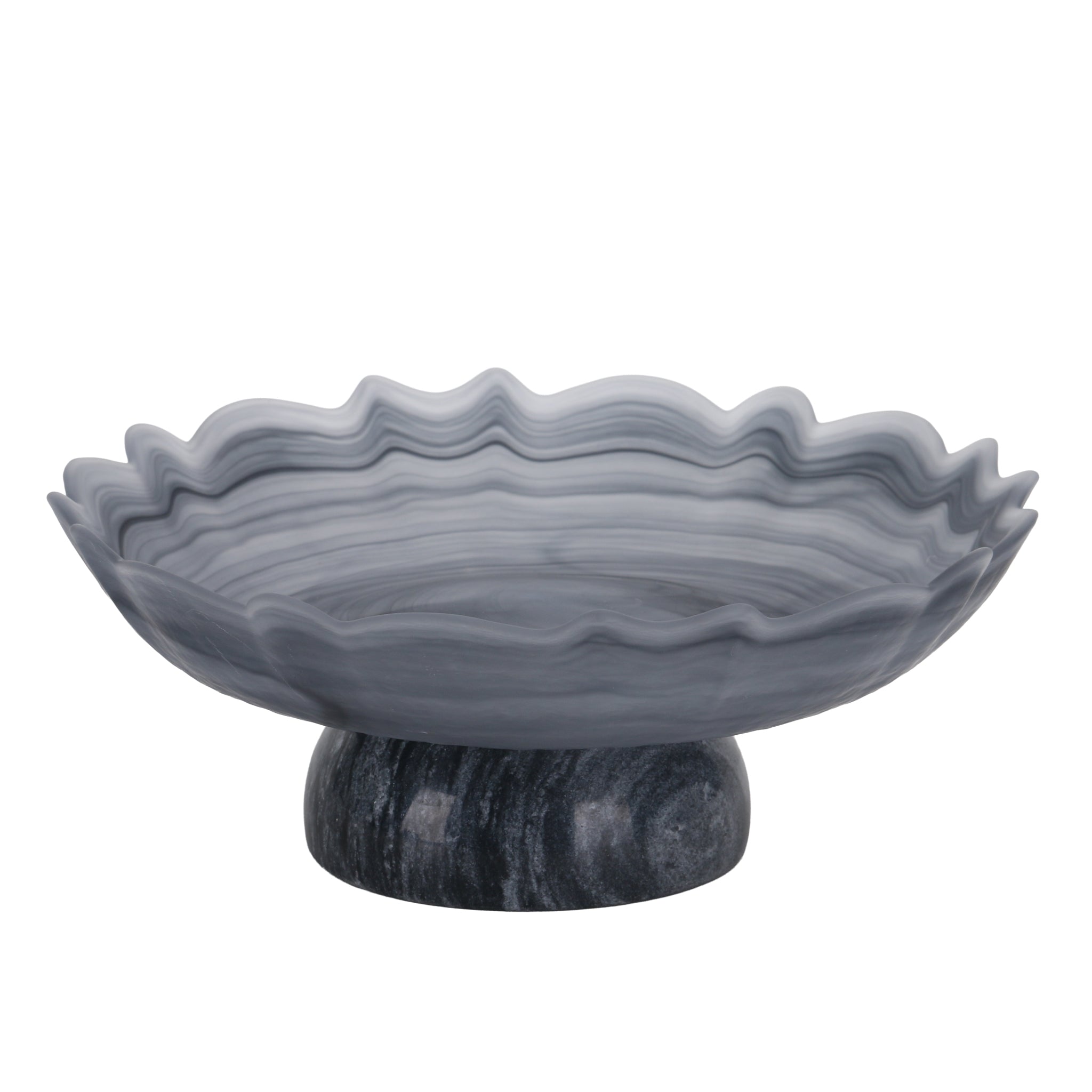 Lotus Glass Tray | Grey | Myka Home - View 4