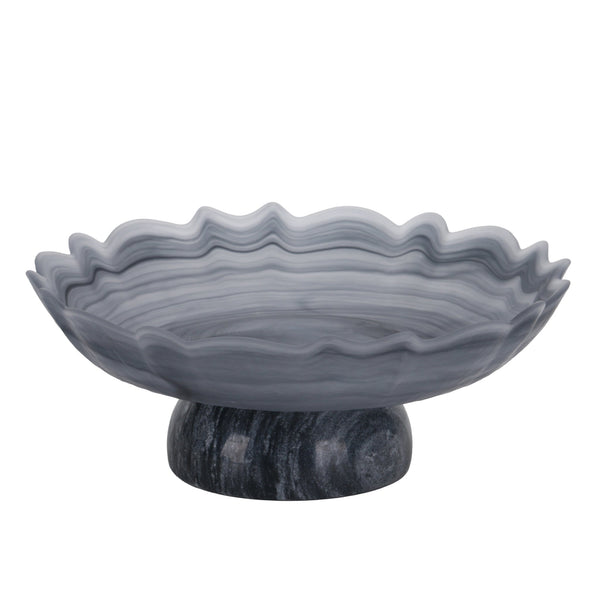 Lotus Glass Tray | Grey | Myka Home - View 4
