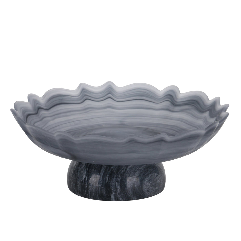 Lotus Glass Tray | Grey | Myka Home - View 4