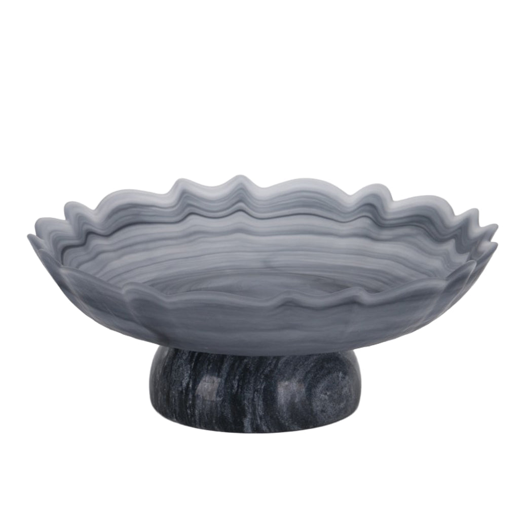 Lotus Glass Tray | Grey | Myka Home