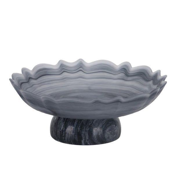 Lotus Glass Tray | Grey | Myka Home