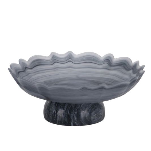 Lotus Glass Tray | Grey | Myka Home
