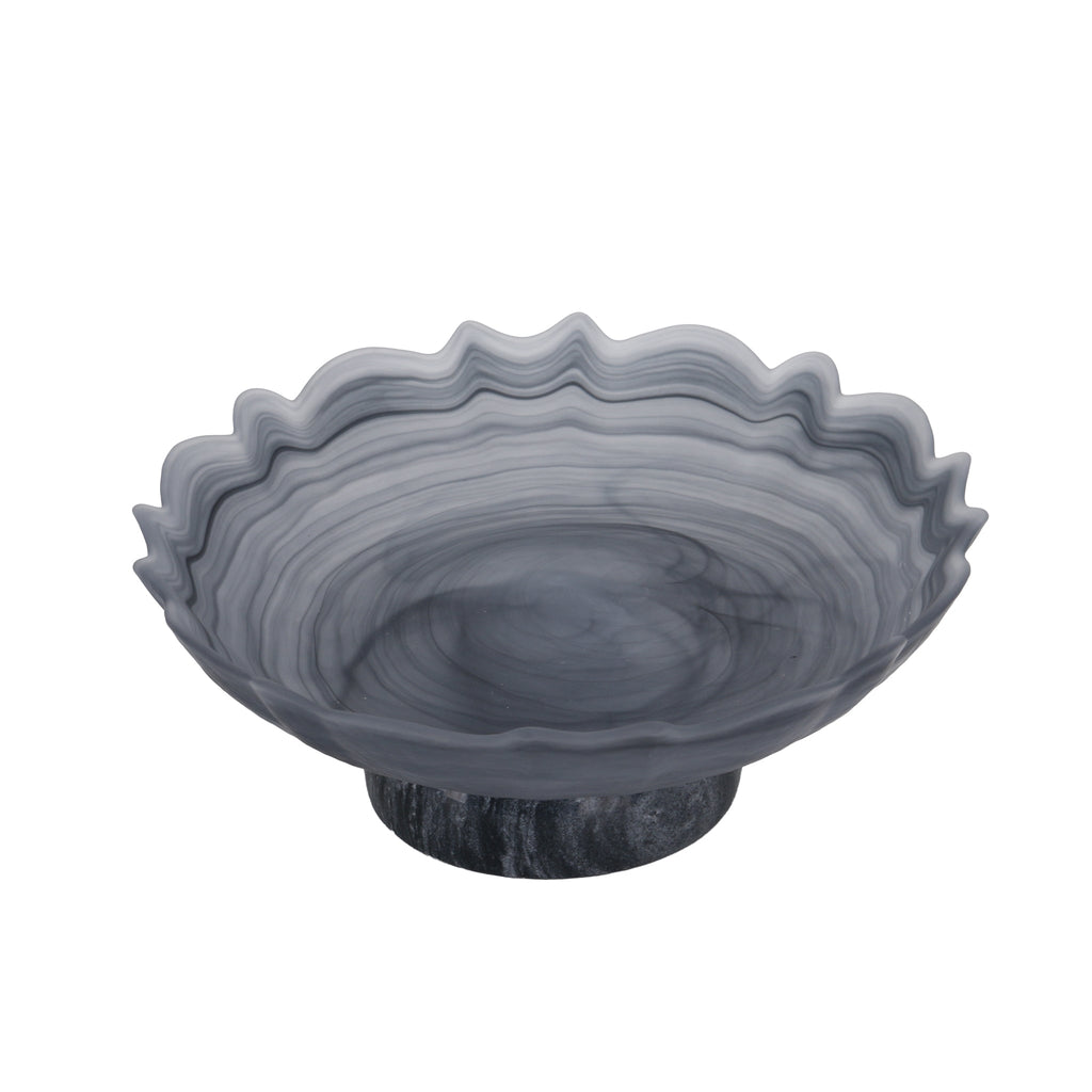 Lotus Glass Tray | Grey | Myka Home - View 2