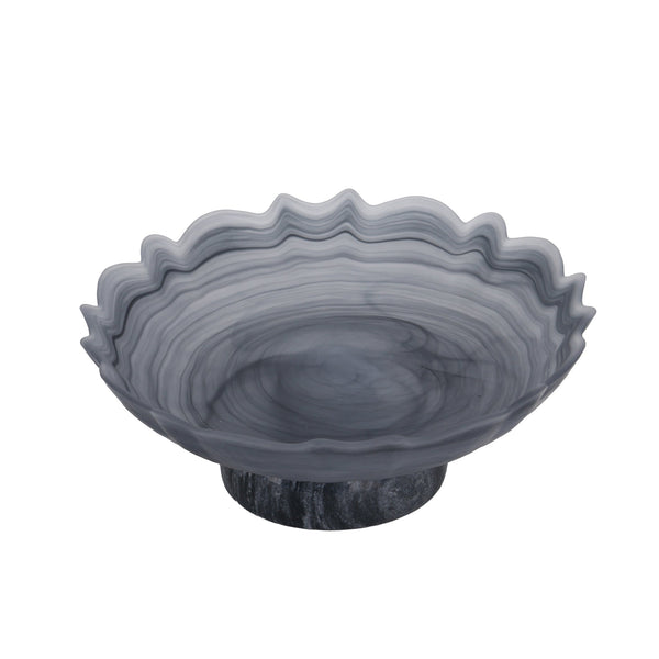 Lotus Glass Tray | Grey | Myka Home - View 2