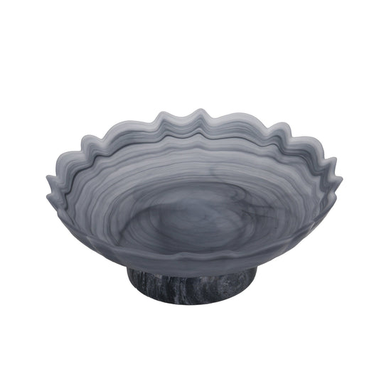 Lotus Glass Tray | Grey | Myka Home
