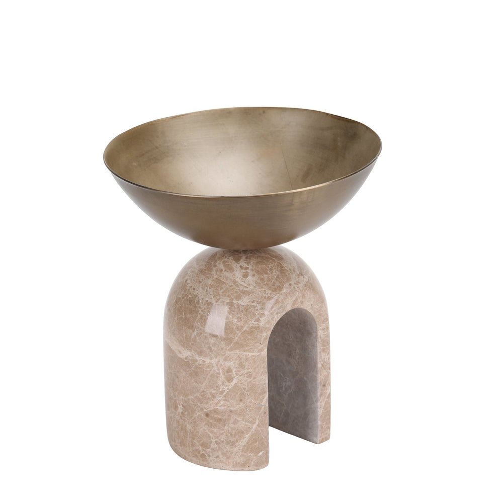 Arc Pedestal Metal Small Tray | Antique Brass | Myka Home
