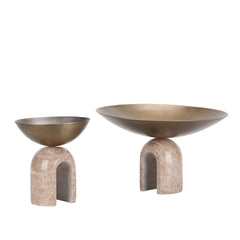 Arc Pedestal Metal Small Tray | Antique Brass | Myka Home
