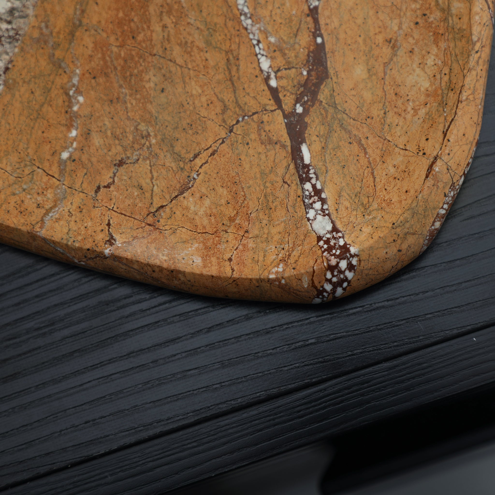 Leaf Shaped Marble Plate | Coffee | Myka Home