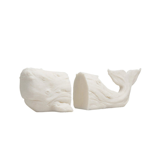 Sandstone Whale Bookend | White | Myka Home