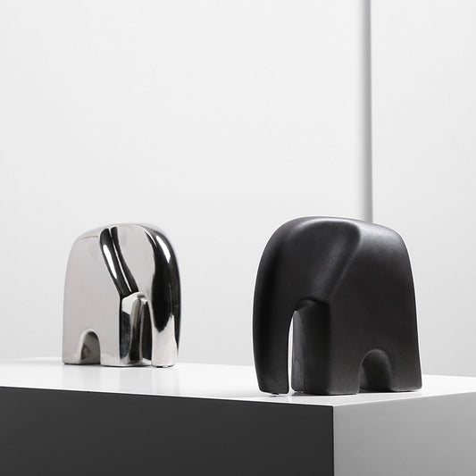 Ceramic Elephant Sclupture | Silver | Myka Home